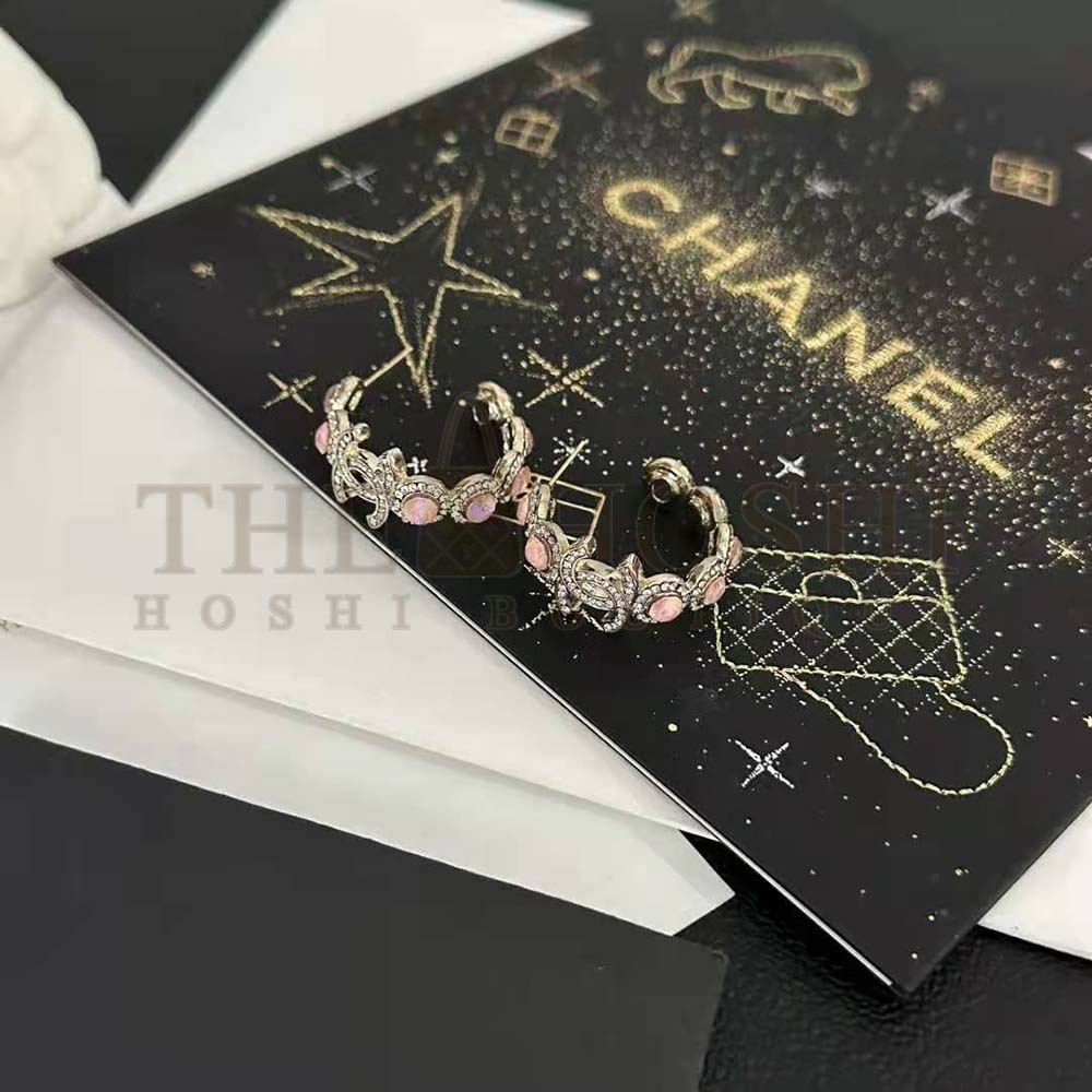 Ch**el Women Hoop Earrings in Metal and Strass Master Quality