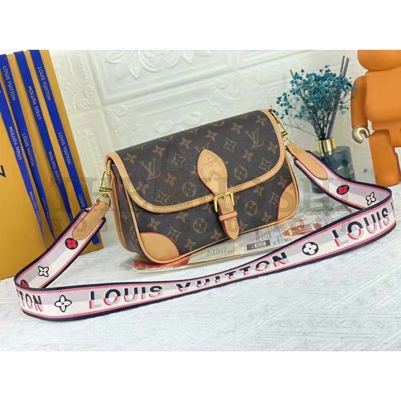 L0vis Vvtt0n LV Women Diane Satchel Brown Monogram Coated Canvas Textile Lining Master Quality