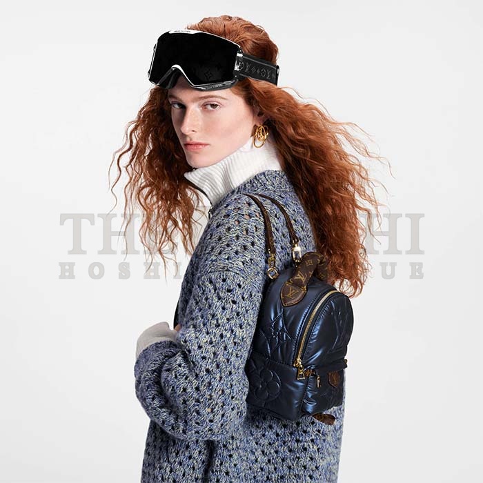 L0vis Vvtt0n LV Unisex Pillow Palm Springs Mini Backpack Navy Blue Recycled Metallic Nylon Master Quality