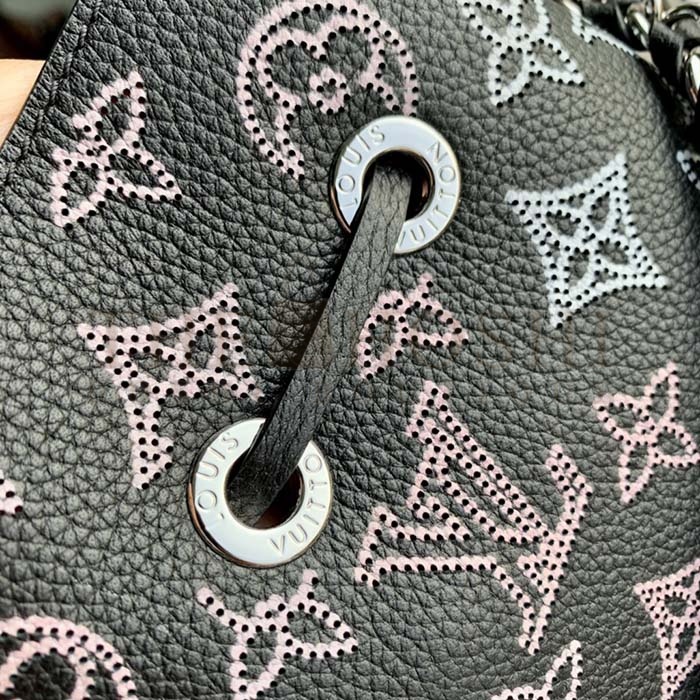 L0vis Vvtt0n LV Women Bella Bucket Bag Black Perforated Mahina Calf Leather Master Quality