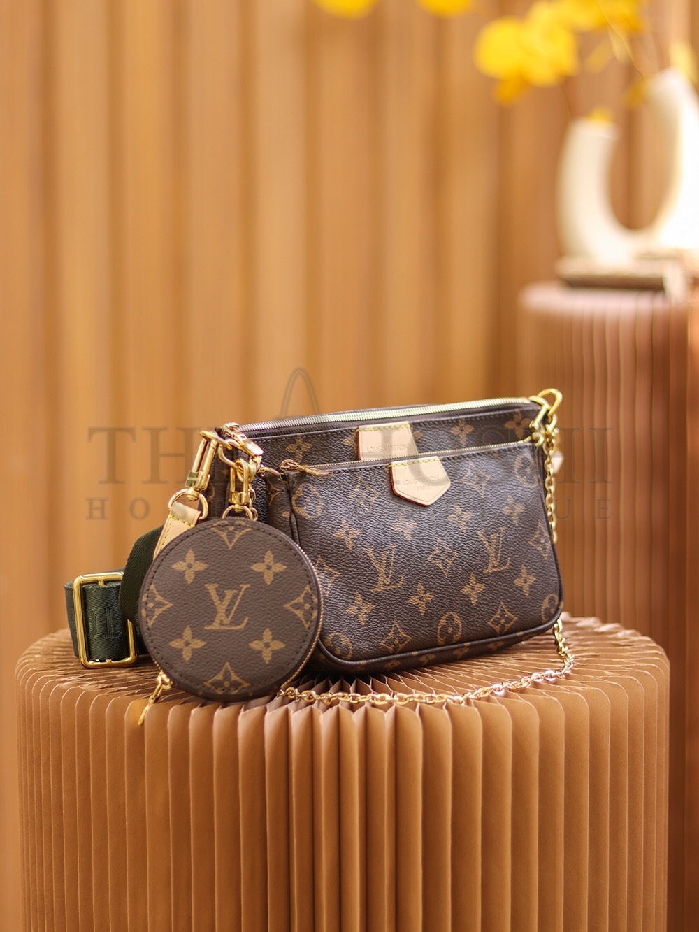L0vis Vvtt0n LV Women Multi-Pochette Accessoires Bag in Monogram Canvas-Brown m44813 Master Quality