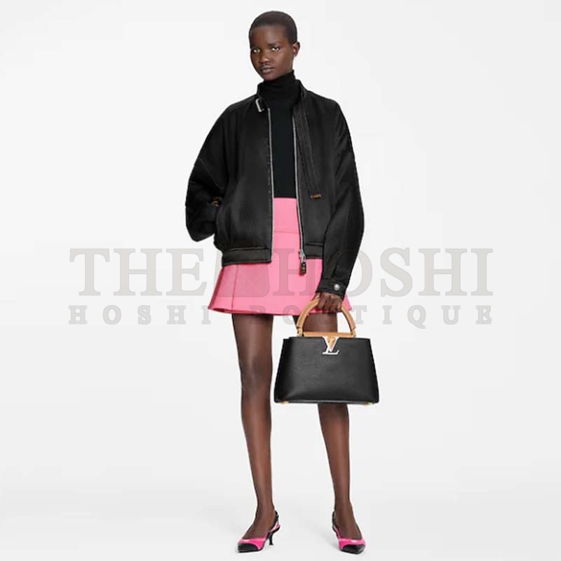 L0vis Vvtt0n LV Women Capucines MM Handbag Black Gold Arizona Taurillon Cowhide Master Quality