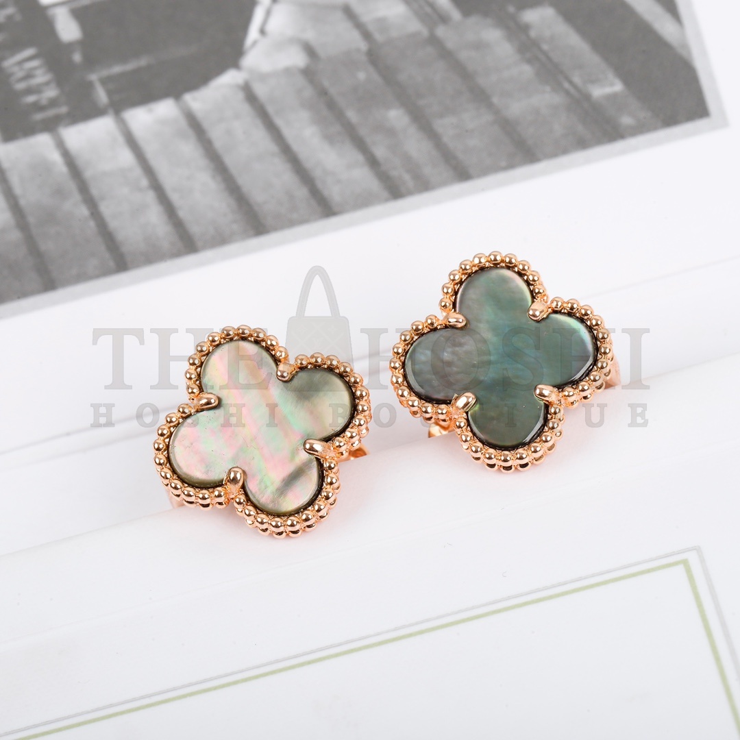 18K V*n Cl**f & Arpels V*n Cl**f und Arpels Magic Alhambra Ohrringe Schwarz Golden earring Master Quality