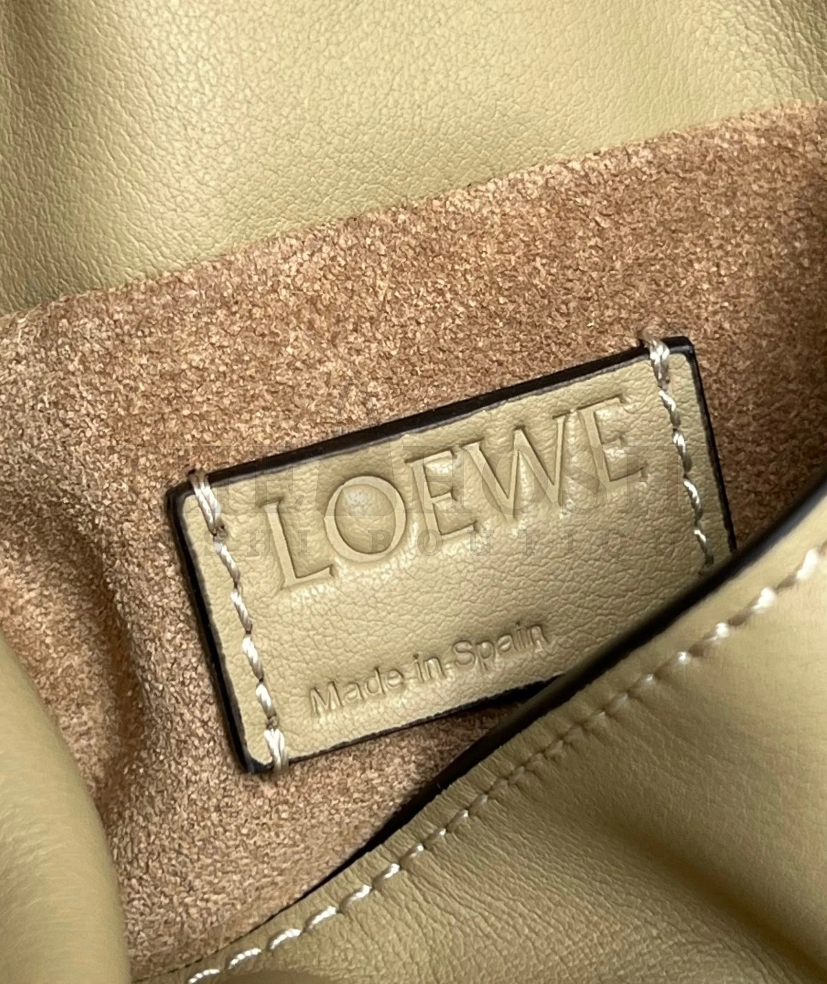 L0ew* Mini Flamenco Clutch Bag In Clay Green Calfskin Master Quality