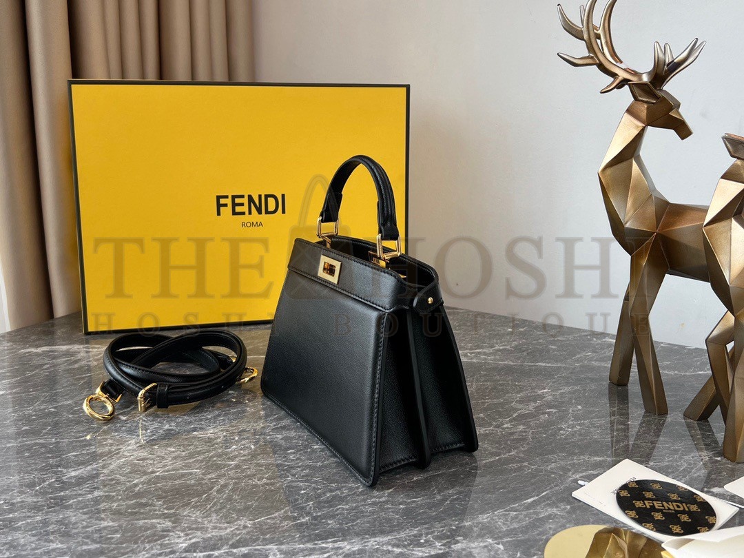 F**di Peekaboo ISeeU Petite Bag In Black Nappa Leather Master Quality