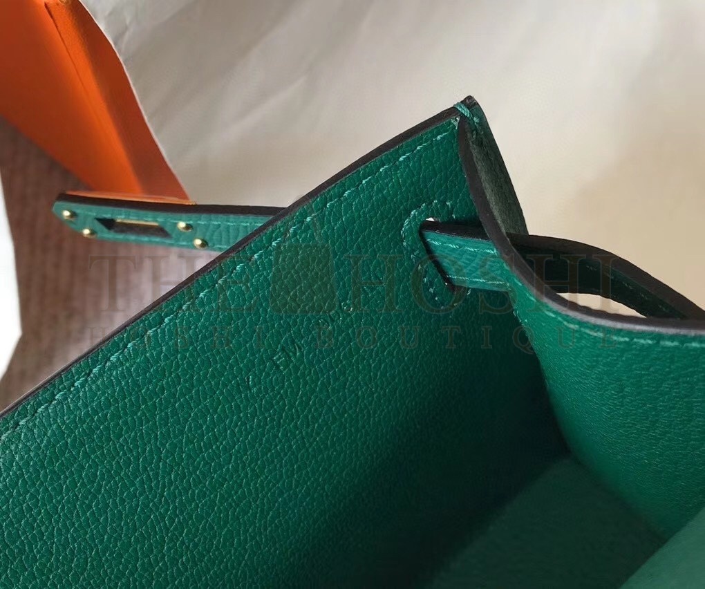 H**me5 Kelly Pochette Bag In Vert Veronese Epsom Leather Master Quality