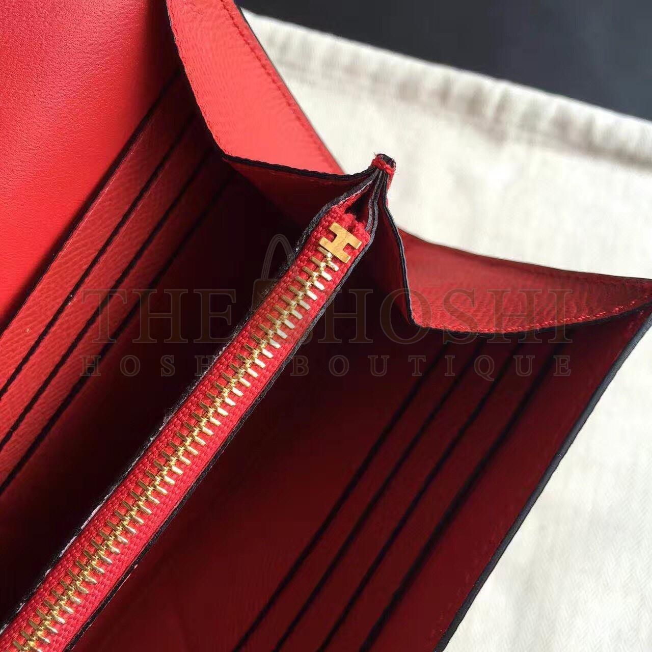 H**me5 Red Epsom Constance Long Wallet Master Quality