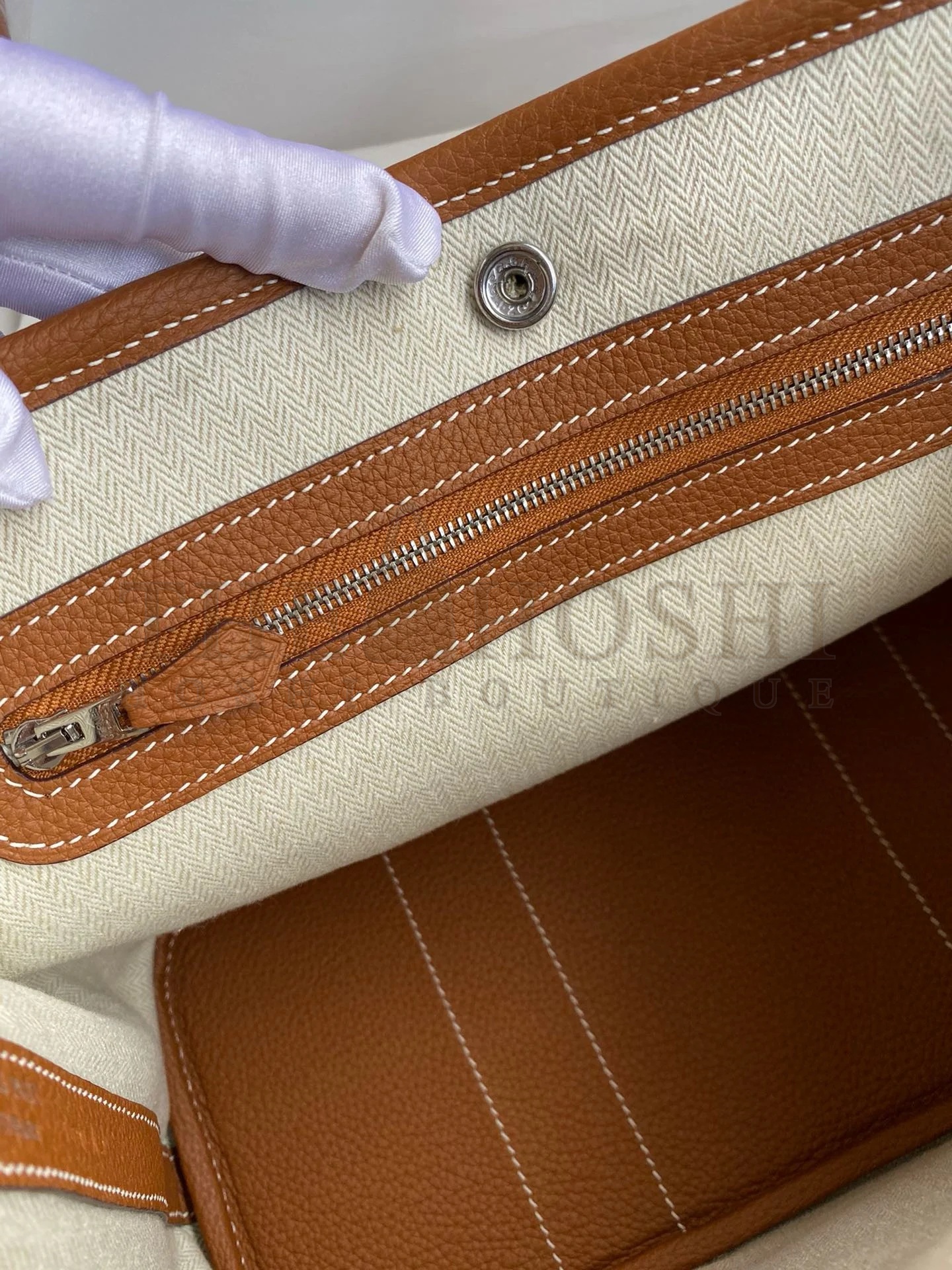 H**me5 Garden Party 30 Handmade Bag in Gold Clemence Leather Master Quality