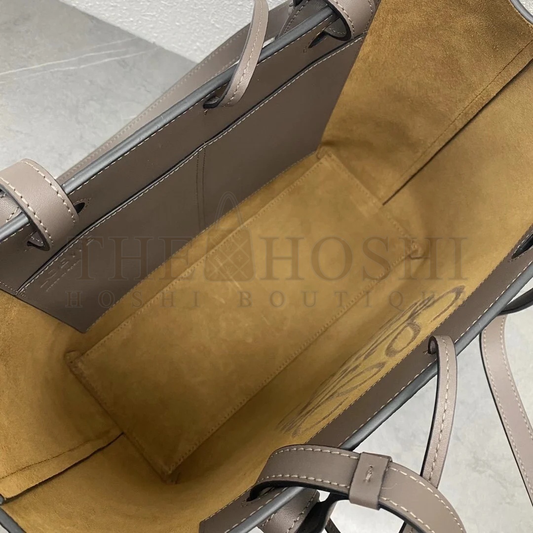 L0ew* Anagram Small Tote In Taupe Grained Calfskin Master Quality