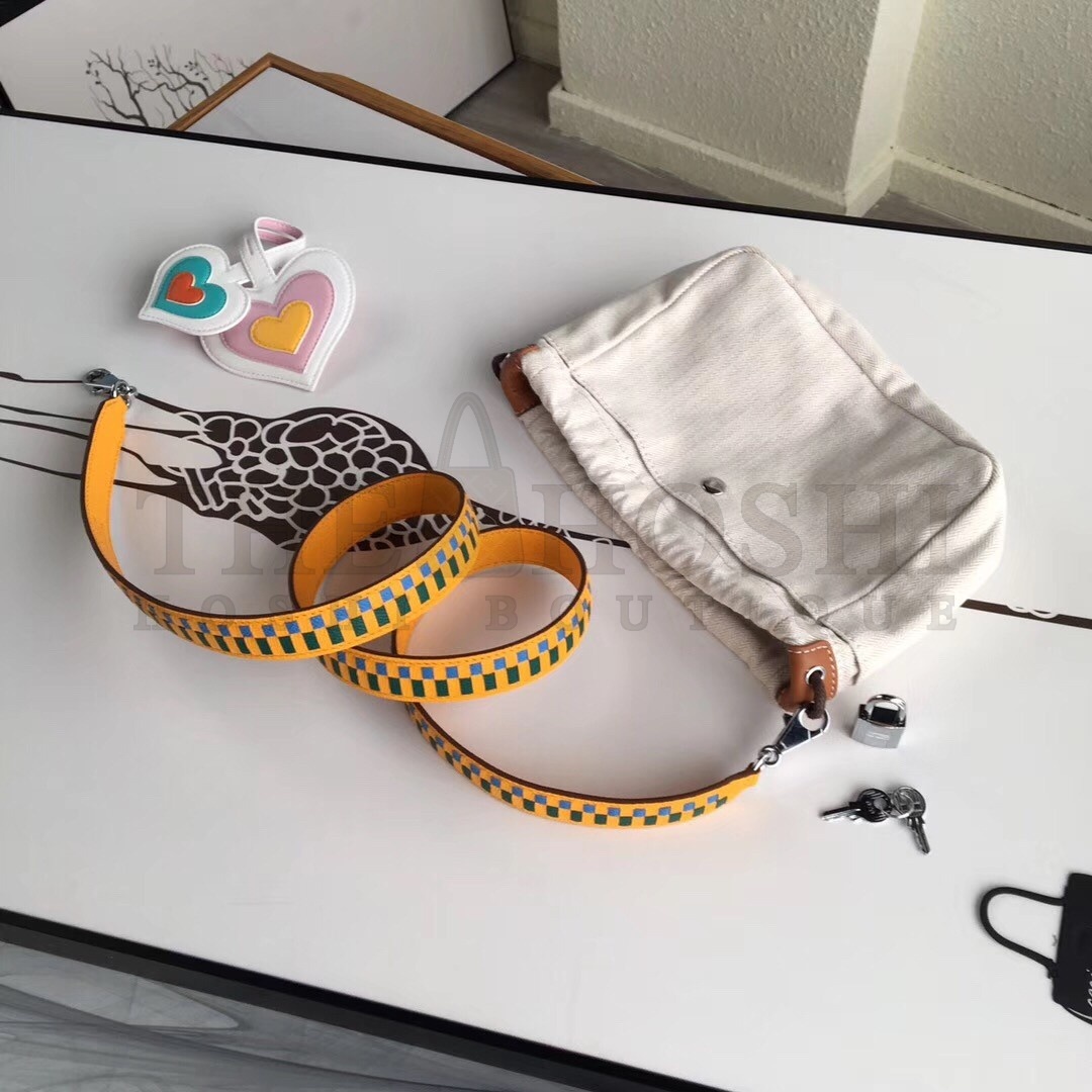 H**me5 Yellow Picotin Lock 22cm Braided Handle Bag Master Quality