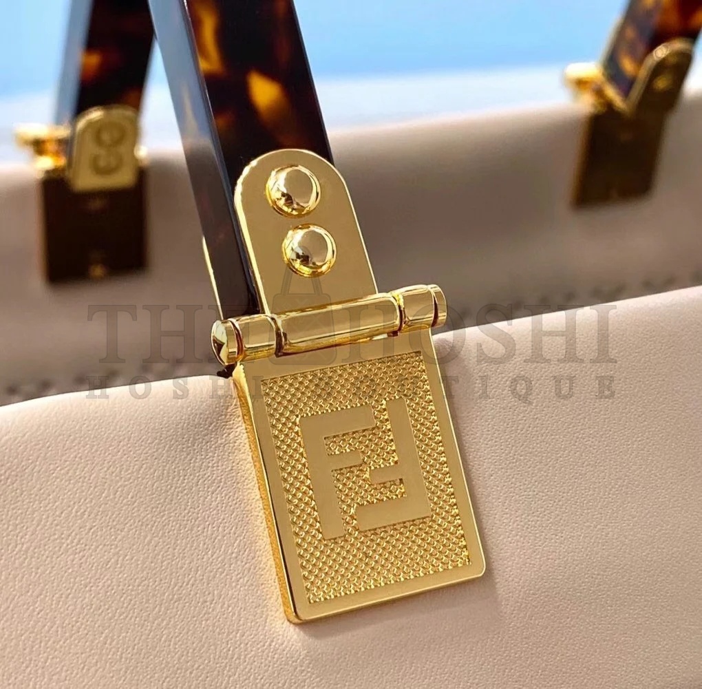 F**di Sunshine Medium Tote Bag In Beige Calfskin Master Quality