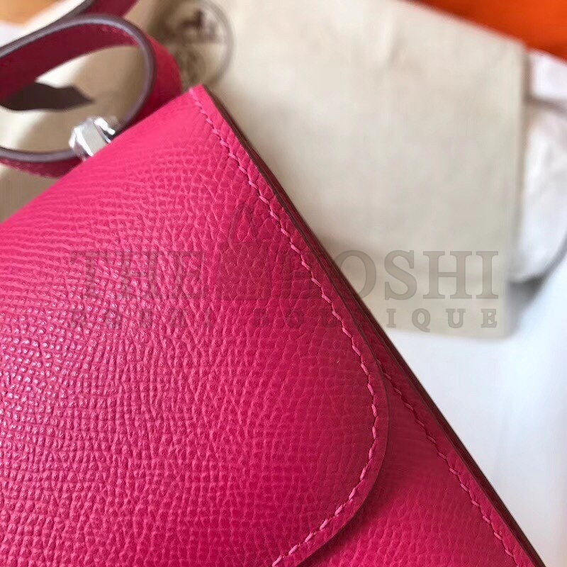 H**me5 Mini Constance 18cm Rose Red Epsom Bag Master Quality