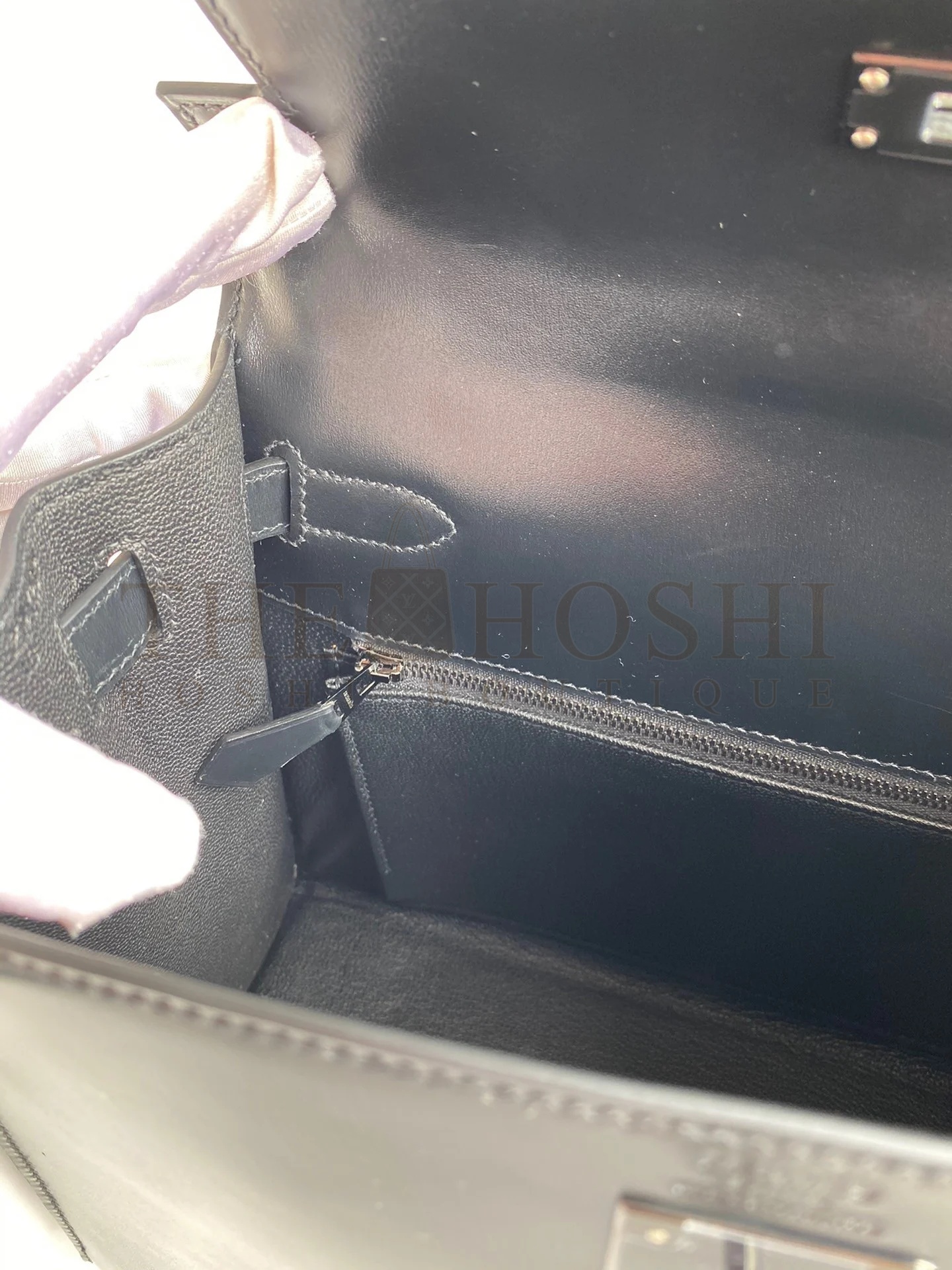 H**me5 Kelly Sellier 28 Handmade Bag In Black Box Calfskin Master Quality