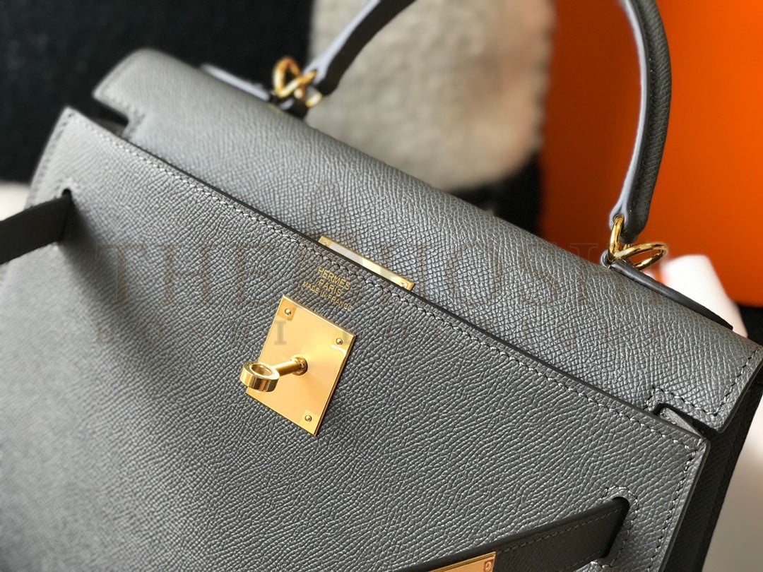 H**me5 Kelly 28cm Sellier Bag in Ardoise Epsom Calfskin GHW Master Quality
