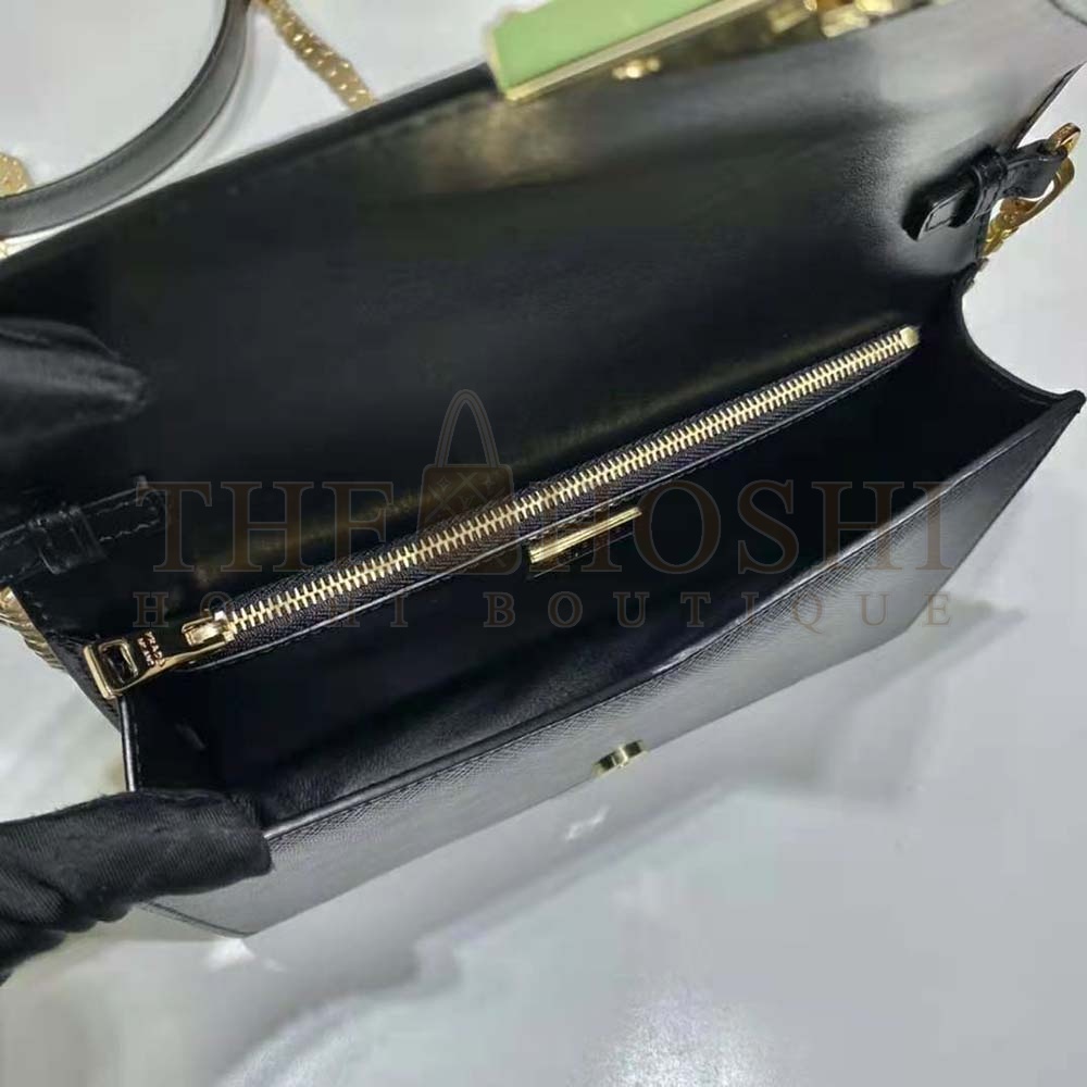 Pra*a Women Saffiano Leather Shoulder Bag-Black Master Quality