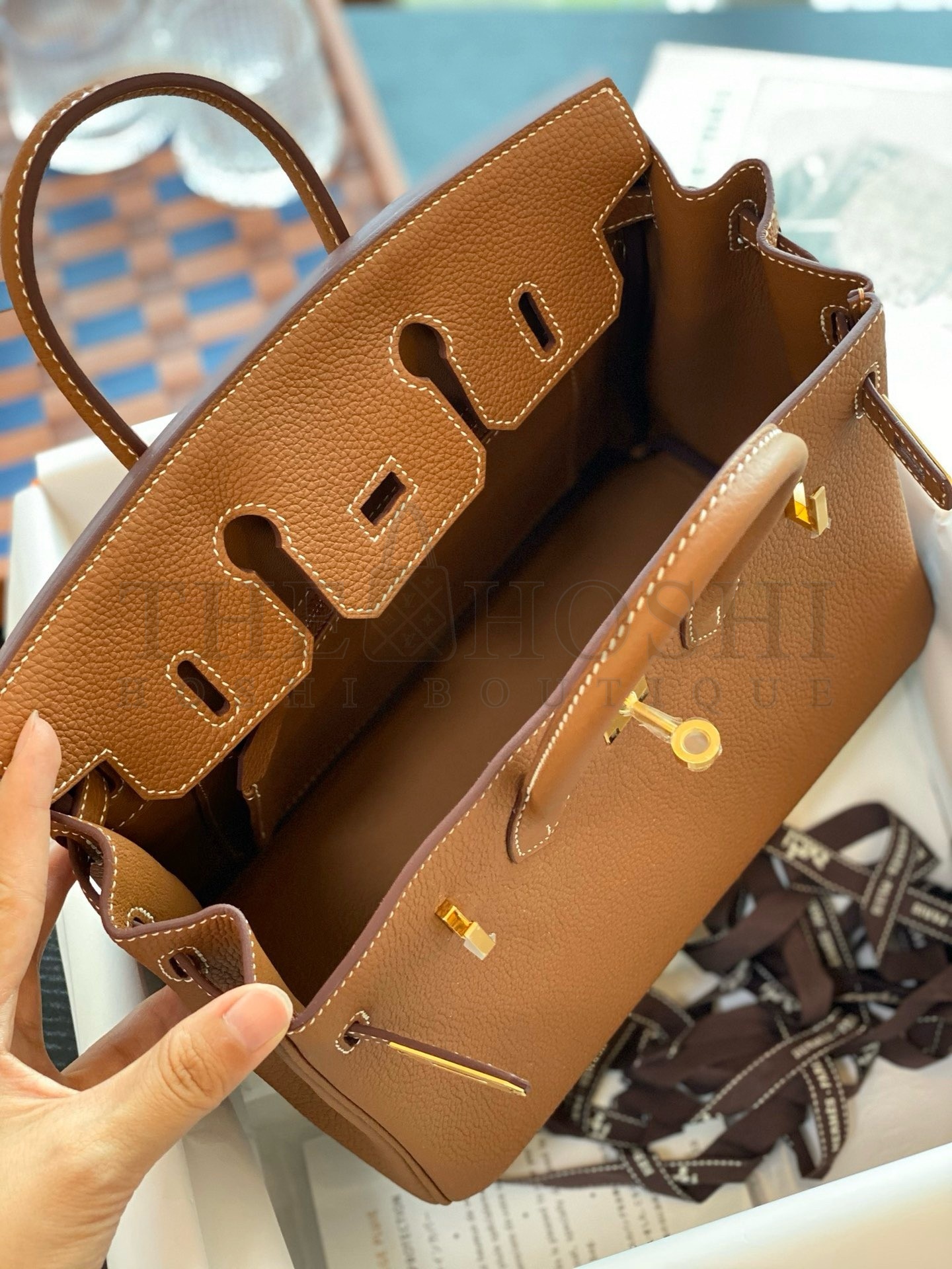 H**me5 Birkin 25 Retourne Handmade Bag in Gold Togo Leather Master Quality