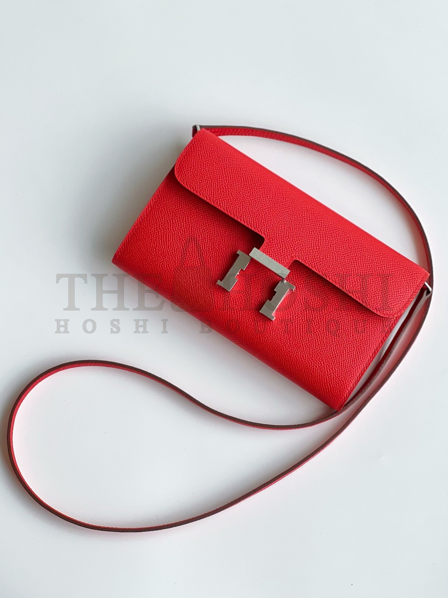 H**me5 Constance To Go Wallet in Red Epsom Calfskin Master Quality