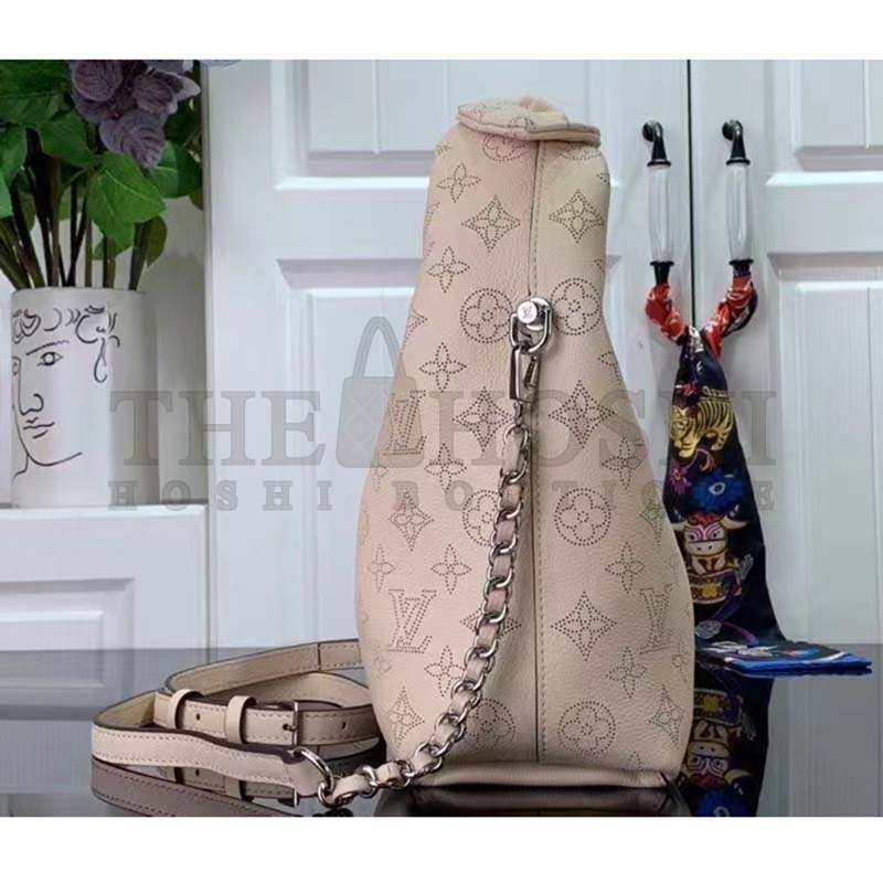 L0vis Vvtt0n LV Women Why Knot PM Handbag Cream Beige Perforated Mahina Calf Leather Master Quality