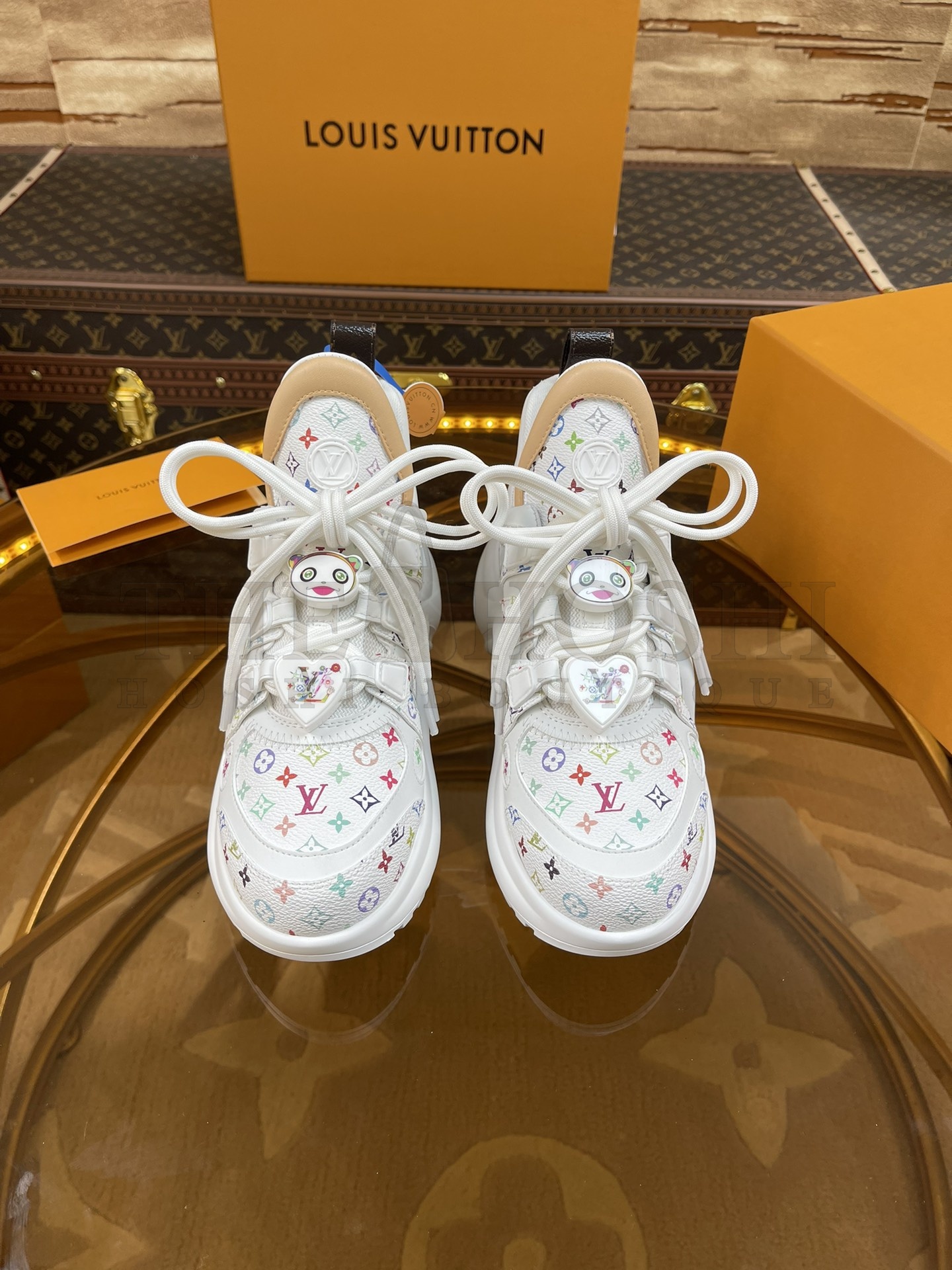 L0vis Vvtt0n LV x Takashi Murakami Archlight Sneakers White Multicolor Monogram 5.5cm Heel Master Quality