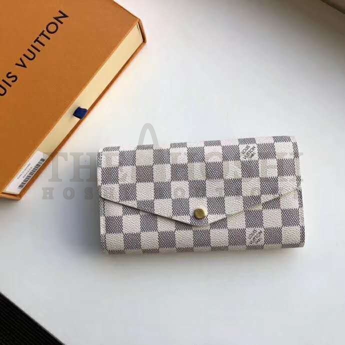 L0vis Vvtt0n LV Women Sarah Wallet Damier Azur Coated Canvas Master Quality