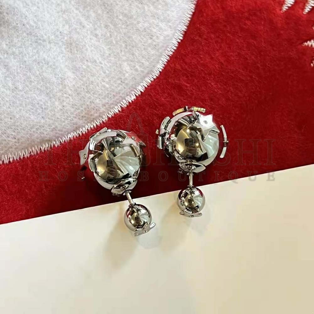 D10r Women Tribales Earrings Silver and Silver-Tone Crystals Master Quality