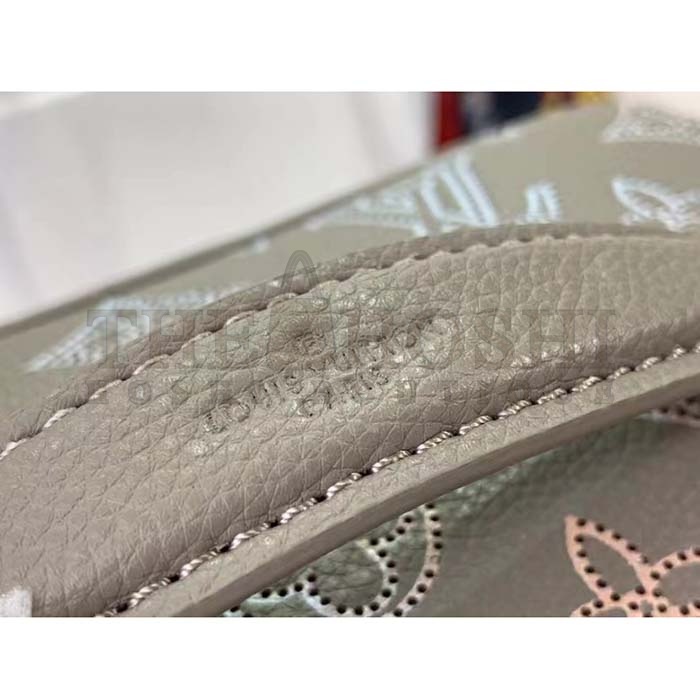 L0vis Vvtt0n LV Women Nice Mini Toiletry Pouch Gray Mahina Perforated Calfskin Leather Master Quality