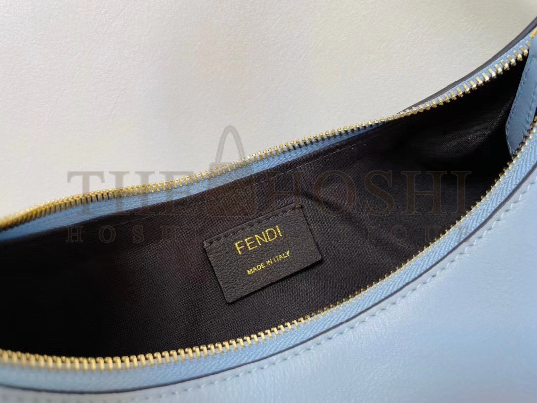 F**di F**digraphy Small Hobo Bag In Light Blue Leather Master Quality