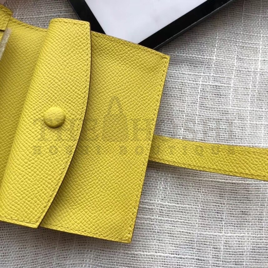 H**me5 Bearn Mini Wallet In Yellow Epsom Leather Master Quality