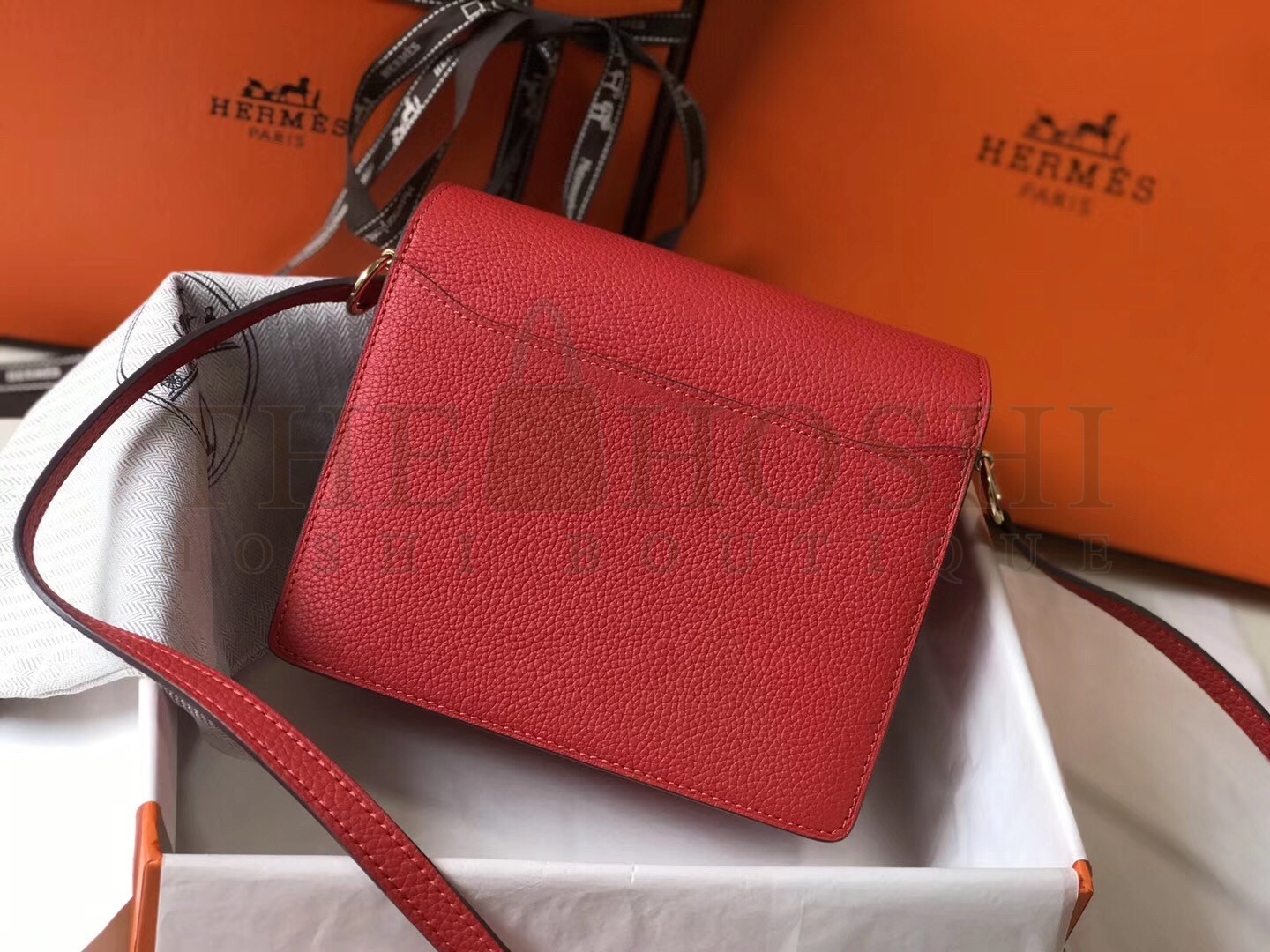 H**me5 Mini Sac Roulis 18cm Bag In Red Evercolor Calfskin Master Quality