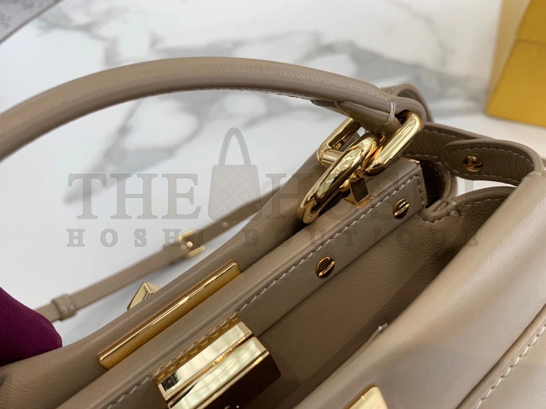 F**di Peekaboo Mini Bag In Dove Grey Nappa Leather Master Quality