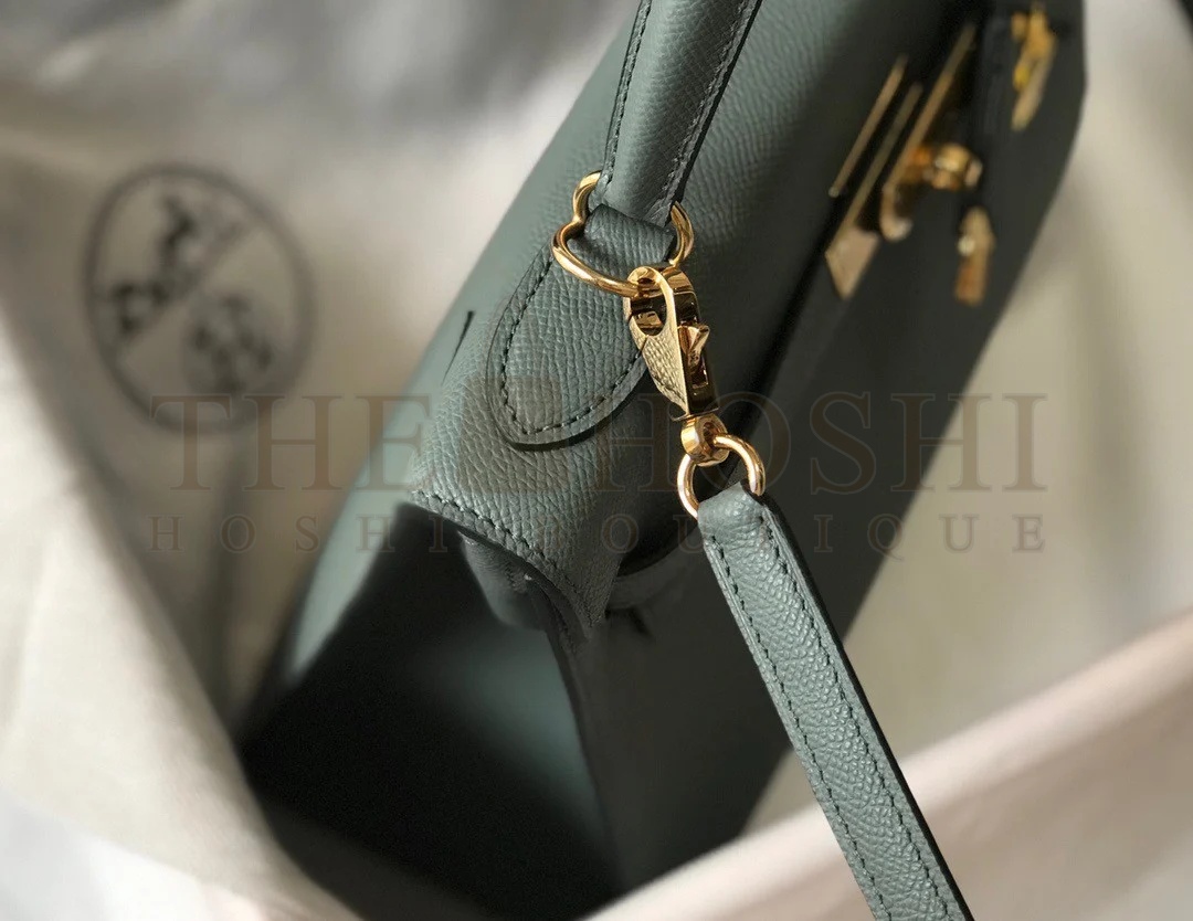 H**me5 Kelly 28cm Sellier Bag in Vert Amande Epsom Calfskin GHW Master Quality