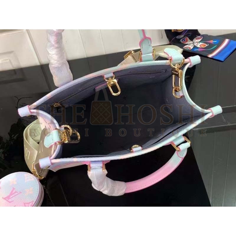 L0vis Vvtt0n LV Women Onthego PM Tote Sunrise Pastel Monogram Coated Canvas Master Quality