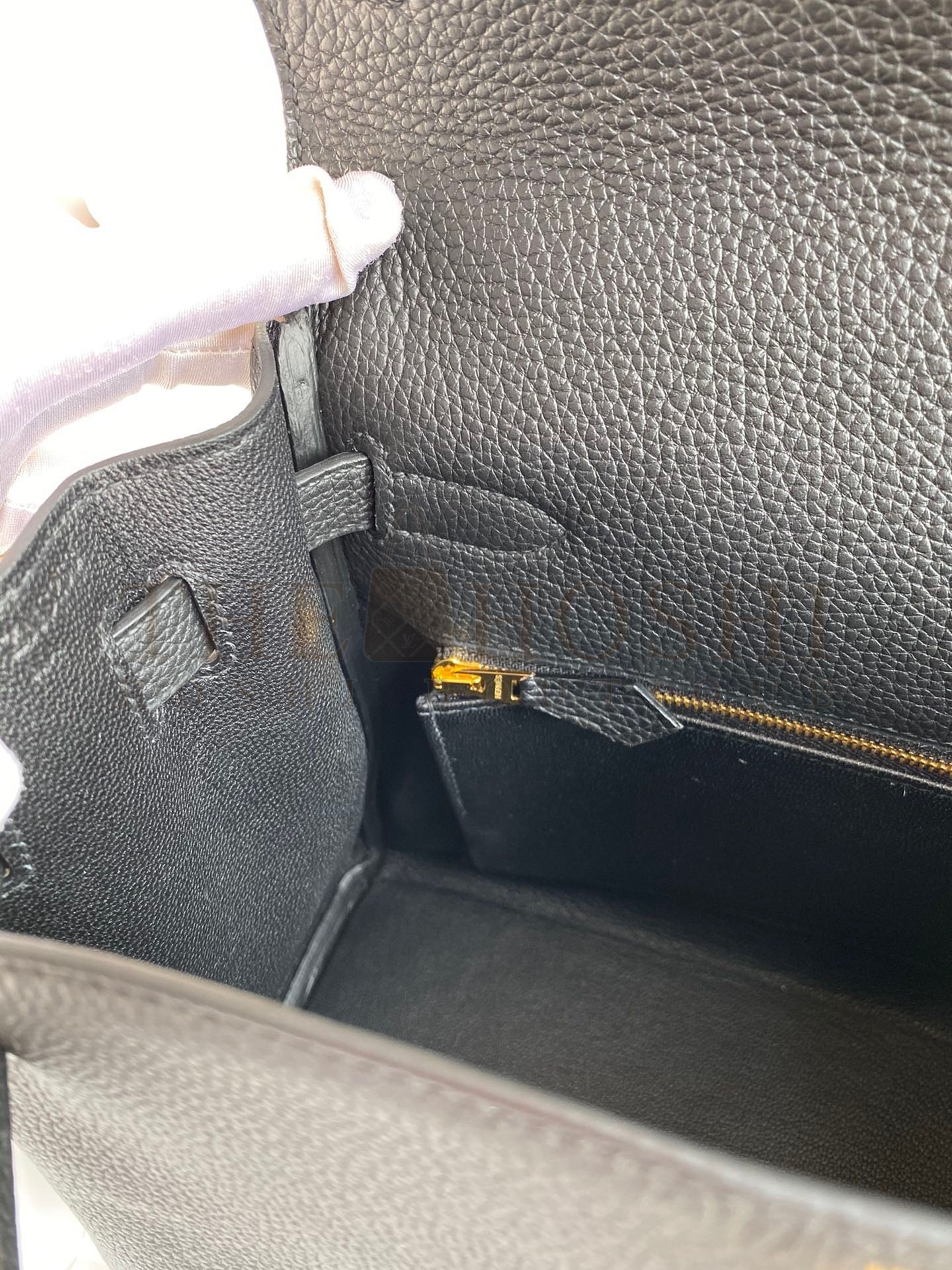 H**me5 Kelly Retourne 28 Handmade Bag In Black Clemence Leather Master Quality