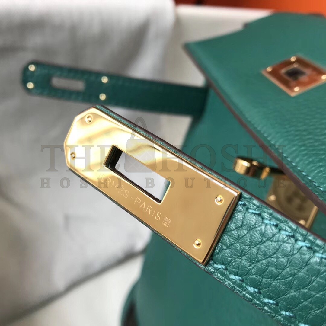 H**me5 Kelly 32cm Retourne Bag In Malachite Clemence Leather Master Quality