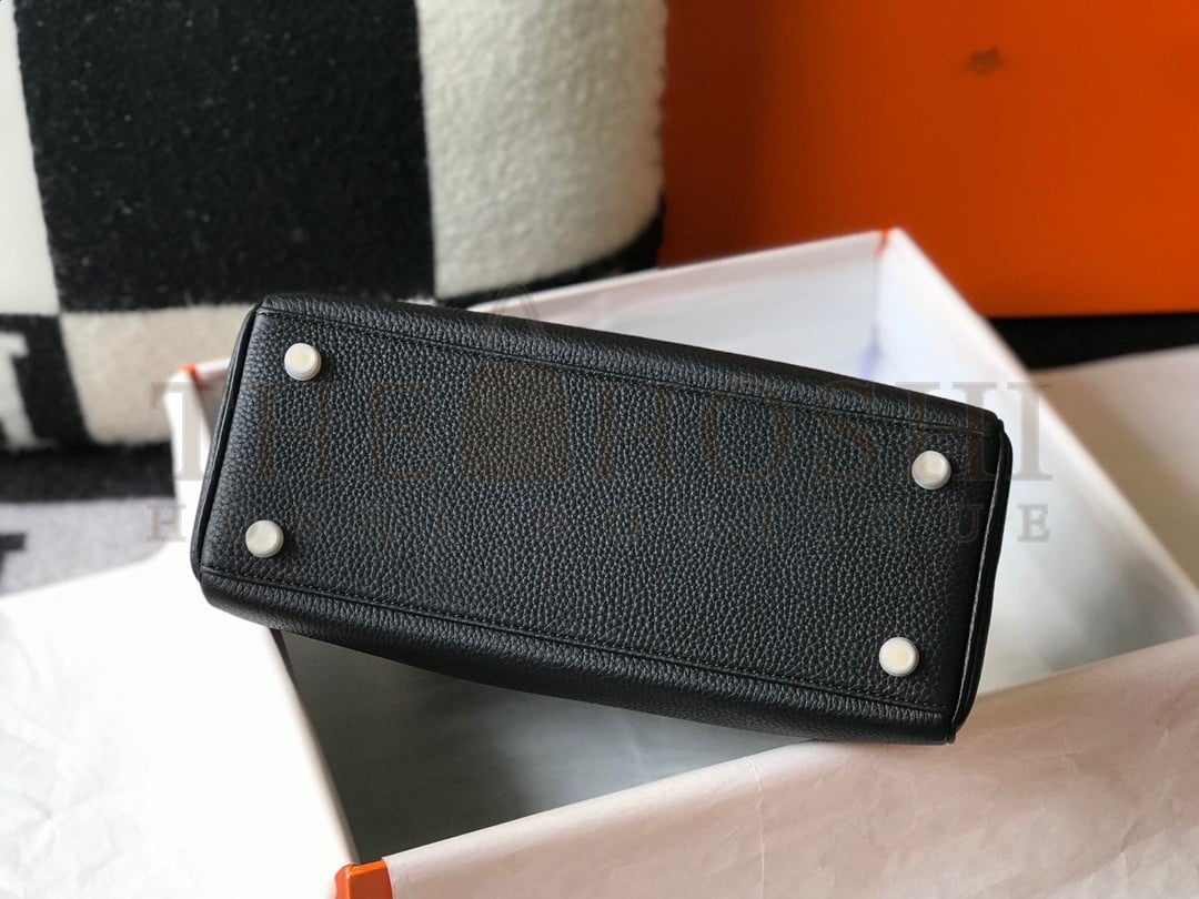 H**me5 Kelly 25cm Retourne Bag in Black Clemence Leather GHW Master Quality