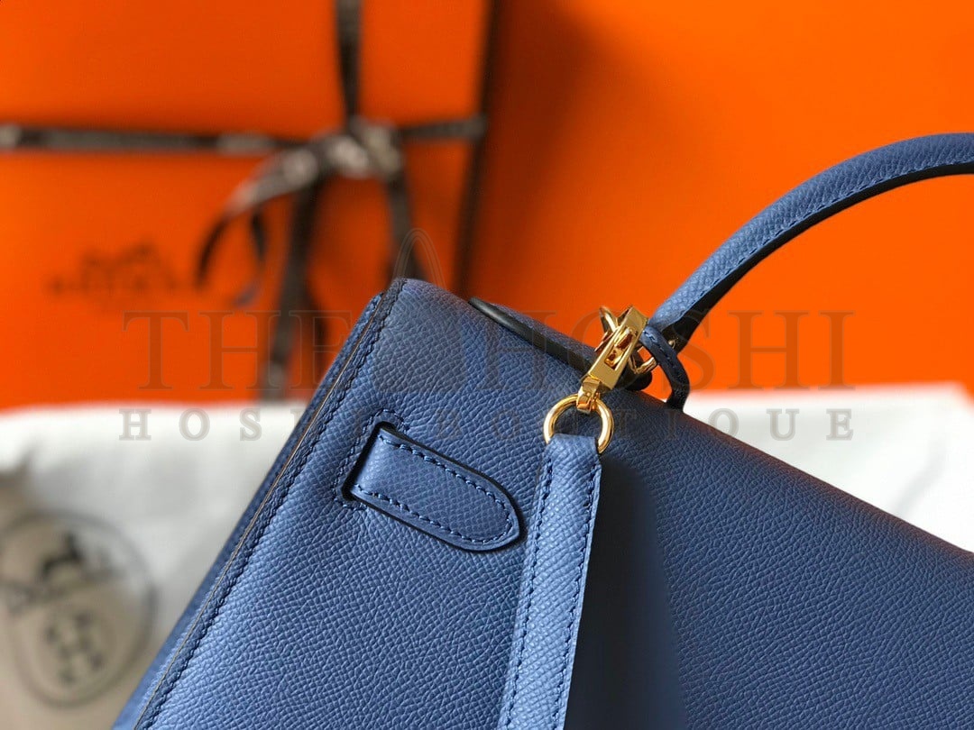 H**me5 Kelly 32cm Sellier Bag in Blue Agate Epsom Calfskin GHW Master Quality
