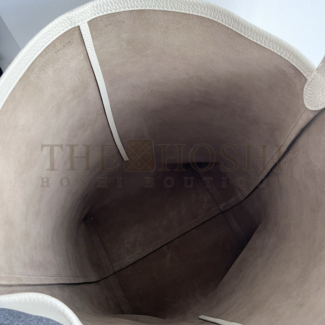 The R0w Large N/S Park Tote in Ivory Grained Leather Master Quality