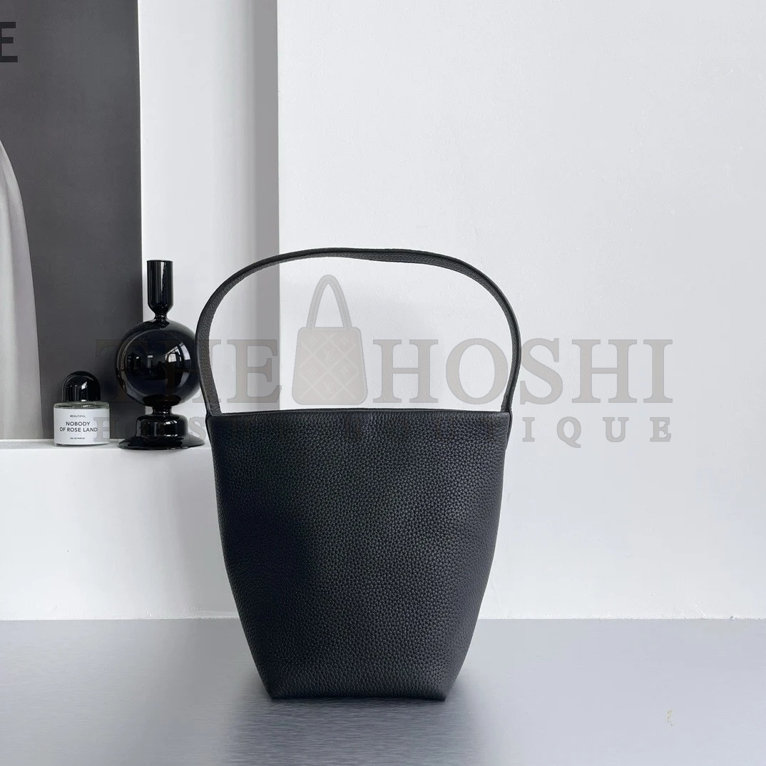 The R0w Small N/S Park Tote in Black Grained Leather Master Quality
