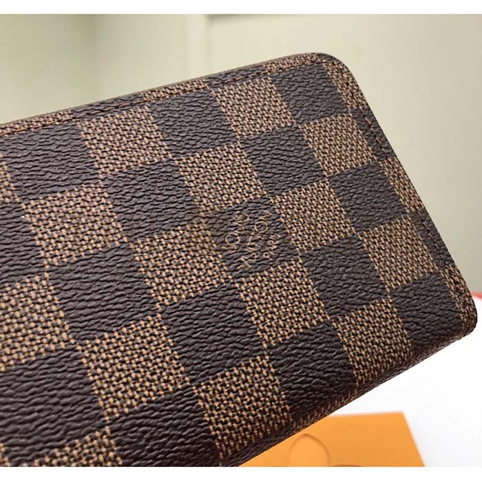 L0vis Vvtt0n LV Unisex Clémence Wallet Brown Pink Damier Ebene Coated Canvas Master Quality