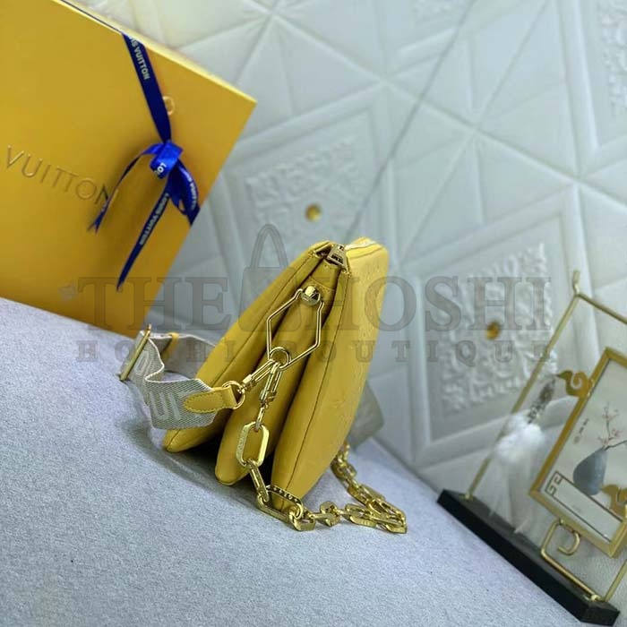 L0vis Vvtt0n LV Women Coussin PM Handbag Acid Green Lambskin Zip Closure Master Quality