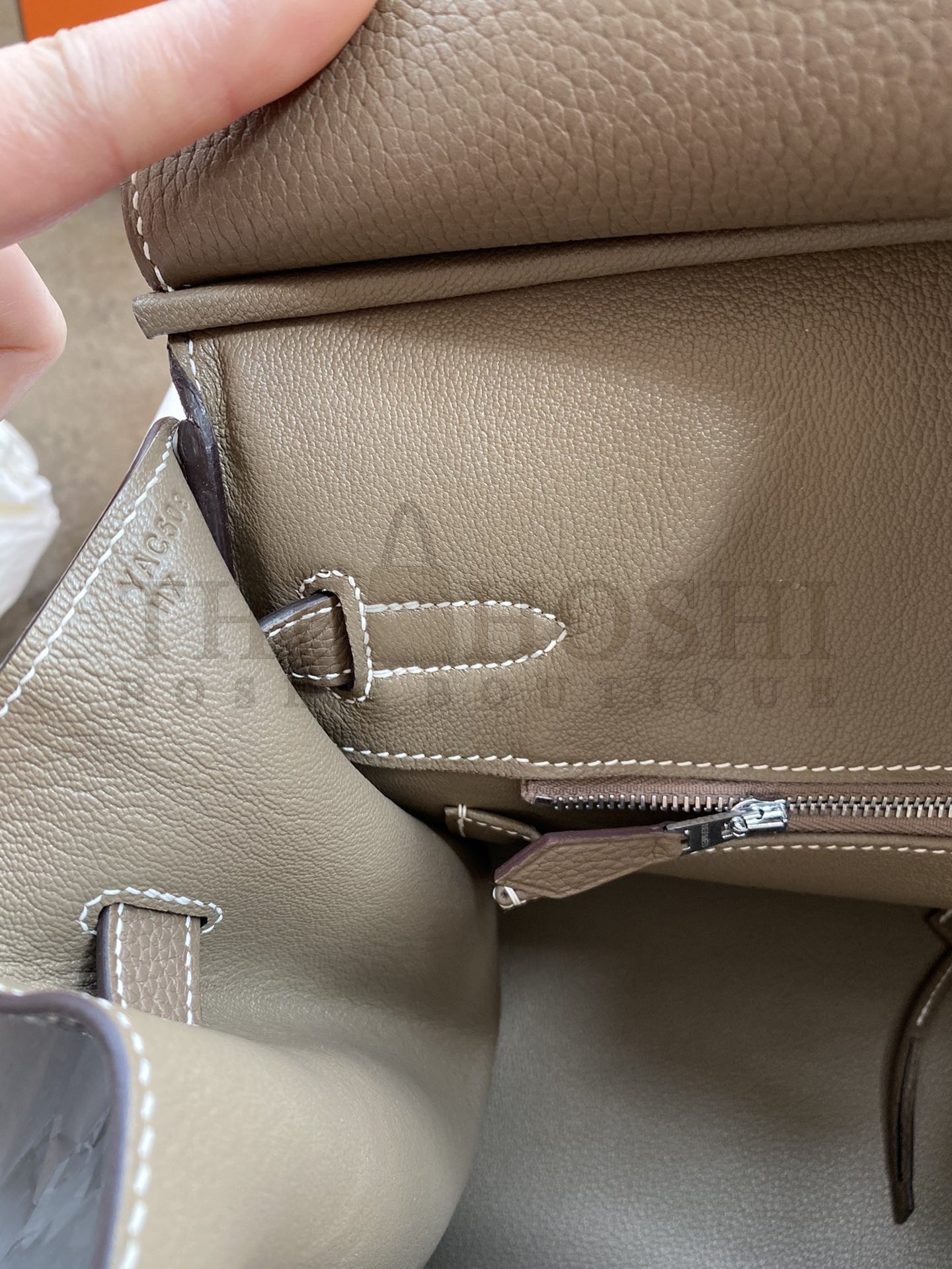 H**me5 Birkin 35 Retourne Handmade Bag In Taupe Clemence Leather Master Quality