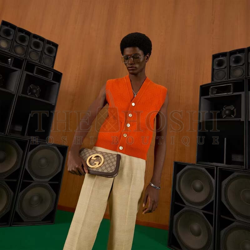 Gvc*1 Women GG Blondie Shoulder Bag Beige Ebony GG Svp*me Canvas Master Quality