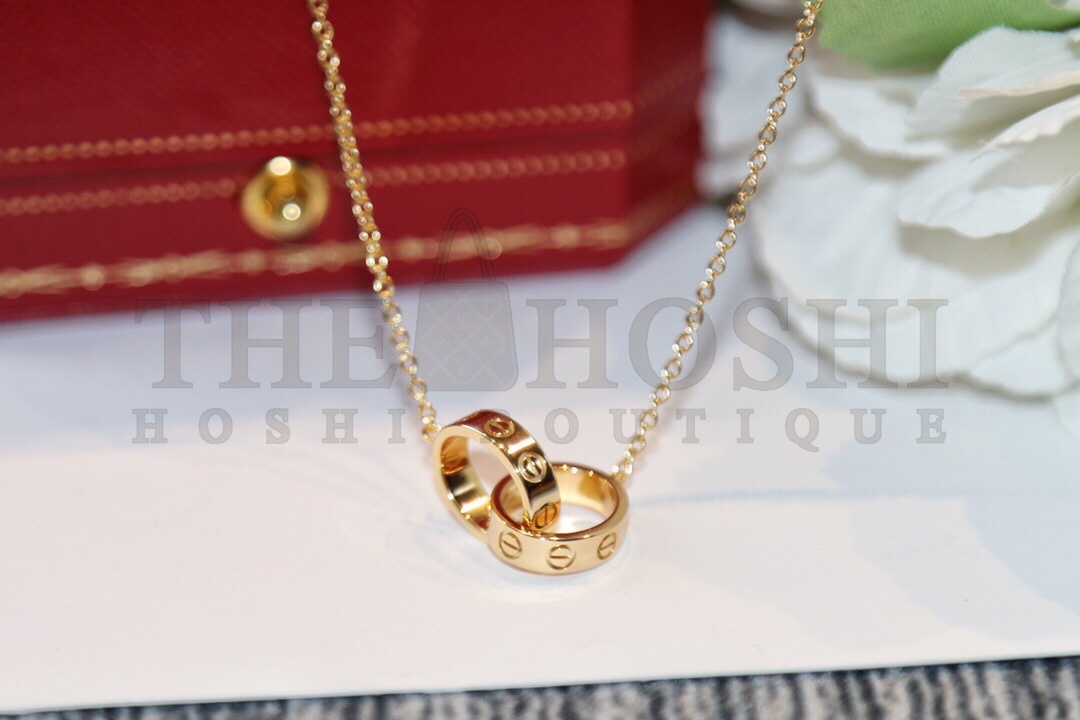 Ca*t1er Double Ring Necklace, LOVE NECKLACE Master Quality