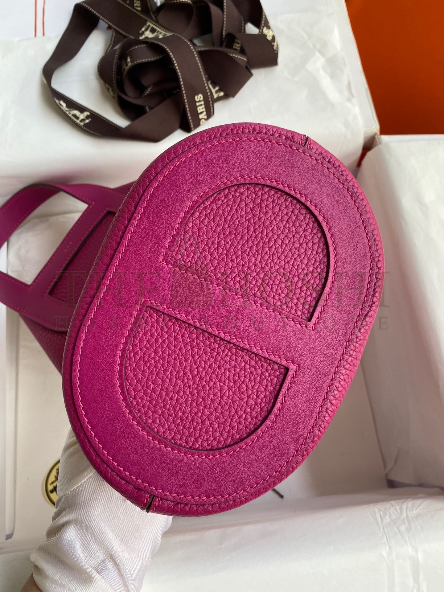 H**me5 In The Loop 18 Handmade Bag in Rose Purple Clemence Leatherther Master Quality