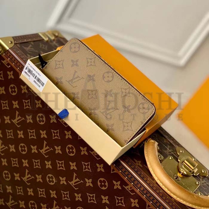 L0vis Vvtt0n LV Unisex Clémence Wallet Brown Monogram Reverse Coated Canvas Master Quality