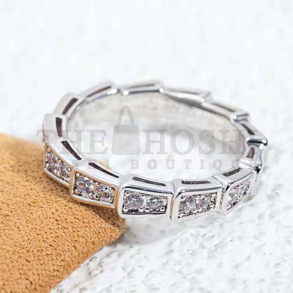 Bv1g*ai Women Precious Beauty of the Scales Serpenti Viper Ring Master Quality