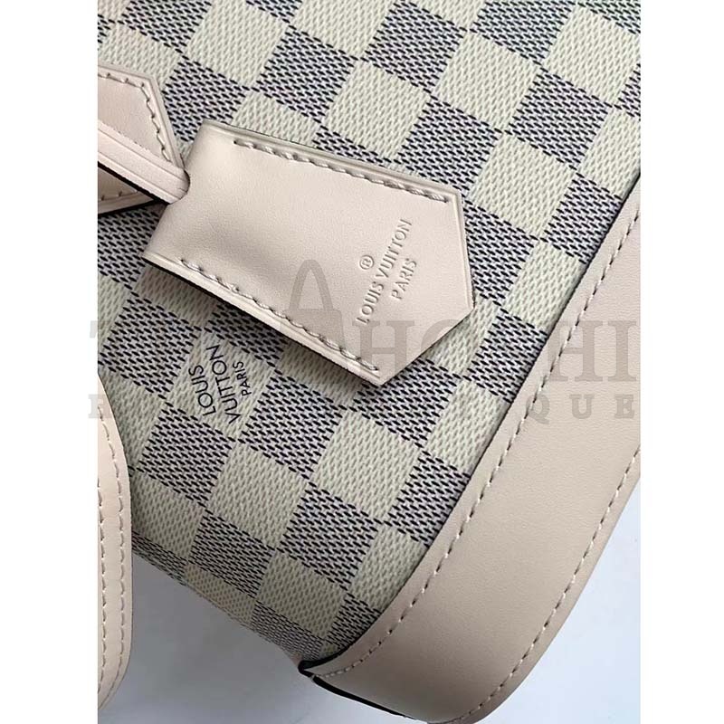 L0vis Vvtt0n LV Women Alma BB Handbag Beige Damier Azur Coated Canvas Master Quality