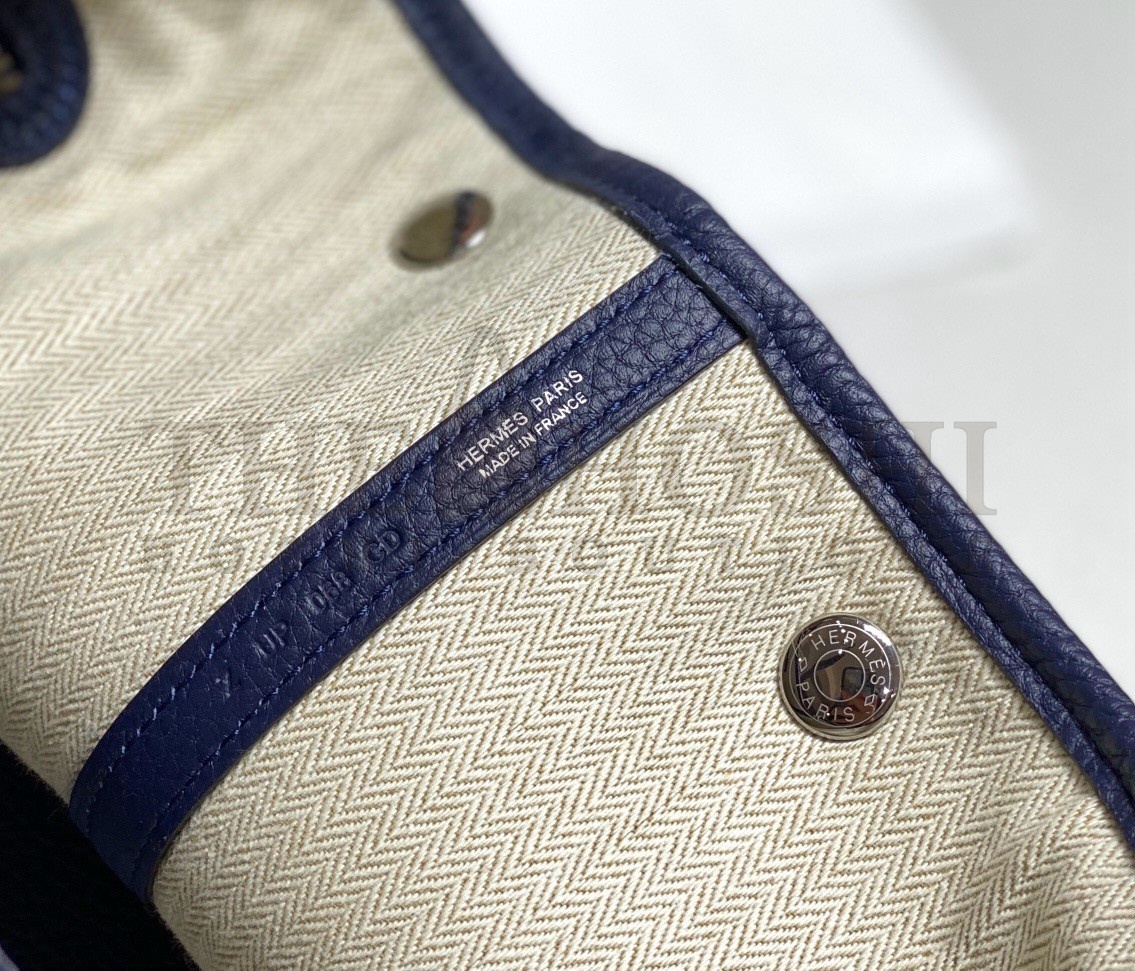 H**me5 Garden Party 30 Bag In Blue Saphir Taurillon Leather Master Quality