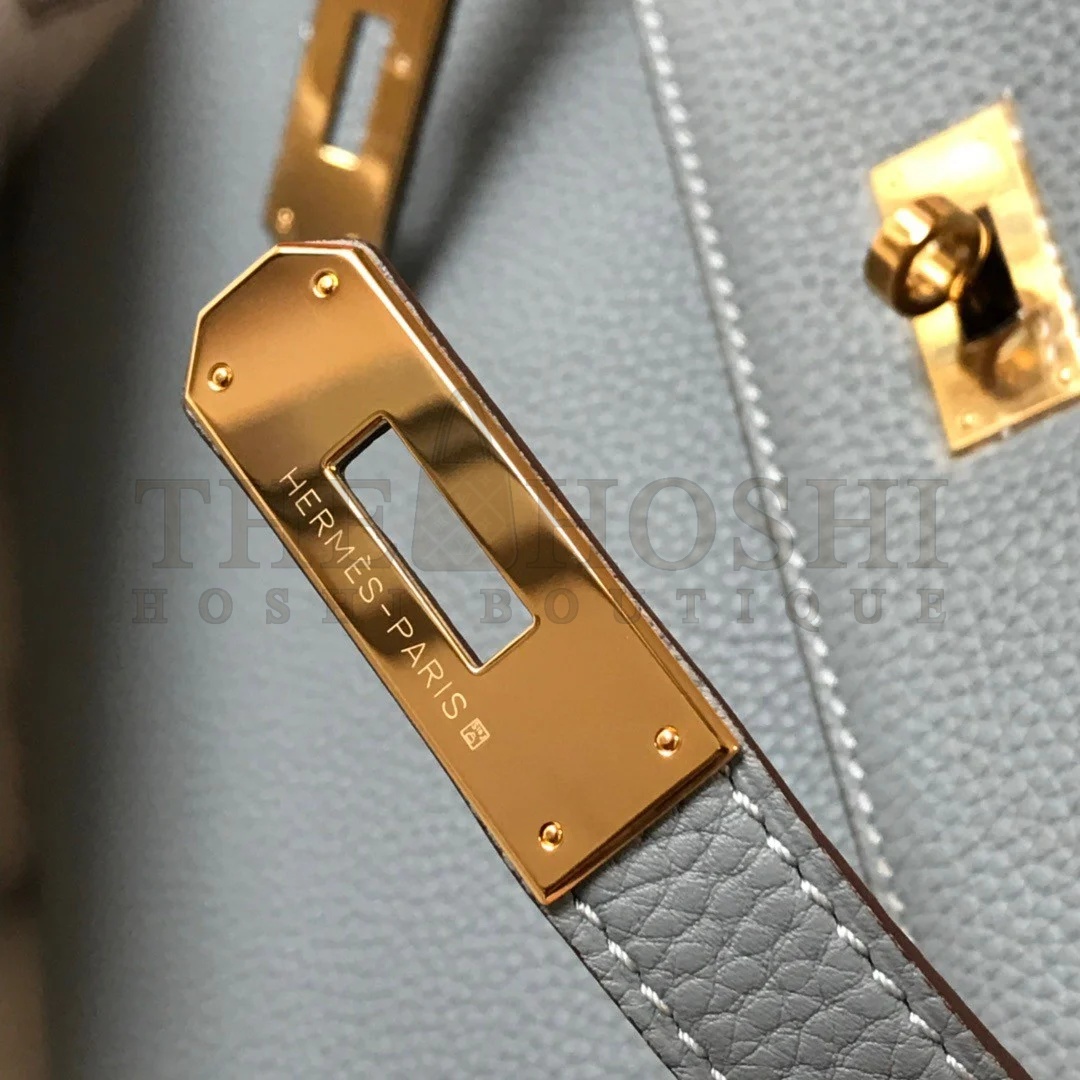 H**me5 Kelly 28cm Retourne Bag in Blue Lin Clemence Leather GHW Master Quality