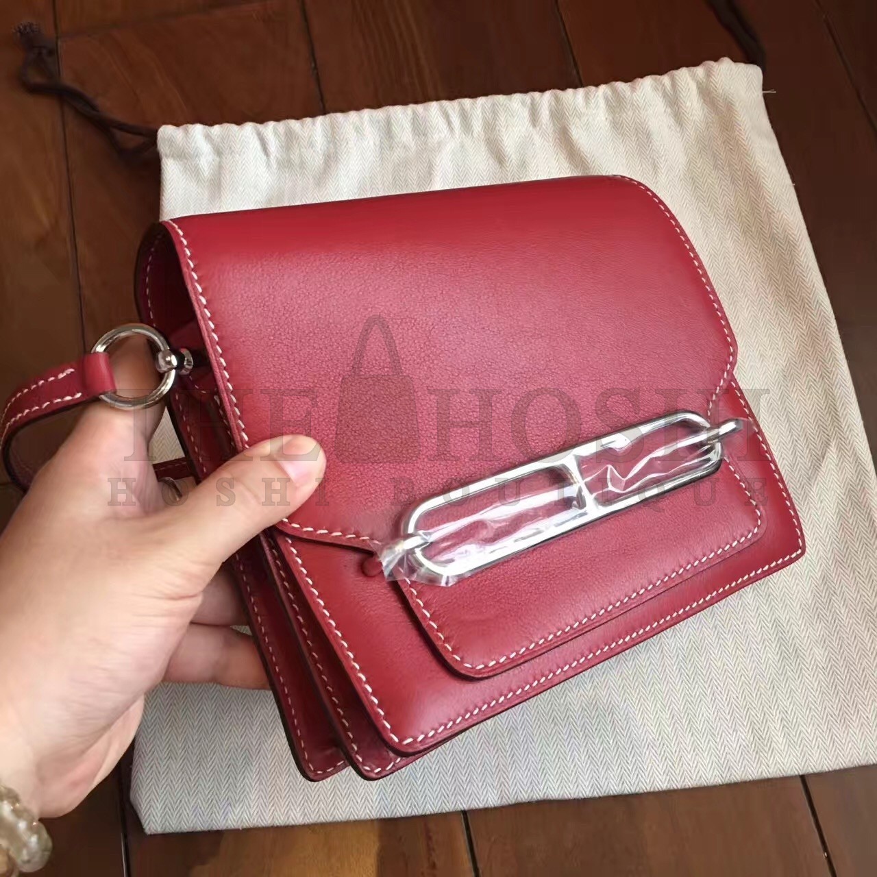 H**me5 Mini Sac Roulis Bag In Red Swift Leather Master Quality